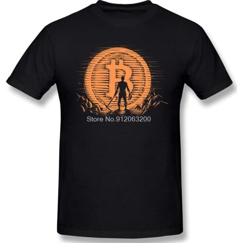 Men Doge Dogecoin Skyrocketing Bitcoin Digital Currency Black T-Shirt To The Moon TShirt Pure Tees Harajuku Shirt