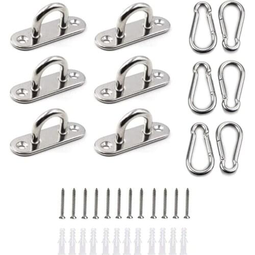 Stainless Steel Eye Plate Stainless Steel Carabiner Stainless Steel Deck Plate for Awning Wall Mounting Ceiling