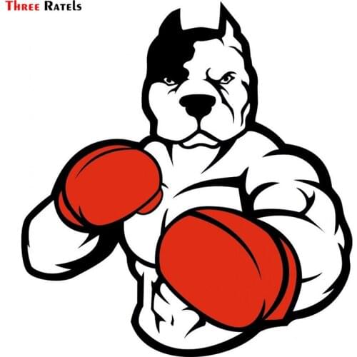 Three Ratels TRL175# 15x15cm Pitbull Dog Polite People Soldier Boxer Car Sticker Funny Car Stickers And Decals