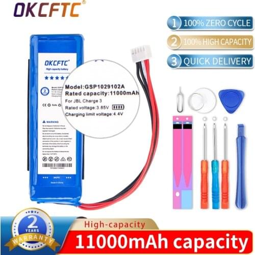 OKCFTC Original Replacement Battery For JBL Charge3 Charge 3 GSP1029102A Bluetooth Audio Outdoor Speaker Genuine 11000mAh