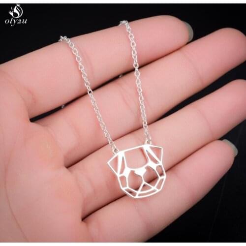 Oly2u Unique Origami Pug Head Necklace Lovely Dog Face Necklace Geometric Origami Jewelry For Animal Lovers Gift drop shipping