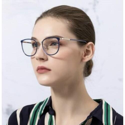 BLUEMOKY Cat Eye Computer Glasses Frames For Women Anti Blue Light Myopia Lenses Brand Designer Optical Prescription Eyewear