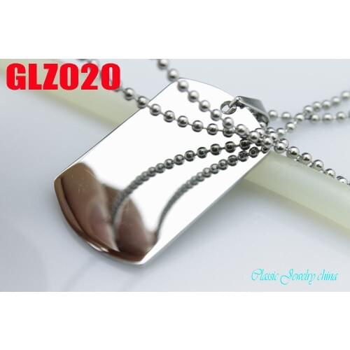With ball chain stainless steel pendant two-sidedl polished common soldier brand dog tag necklace 10pcs GLZ020