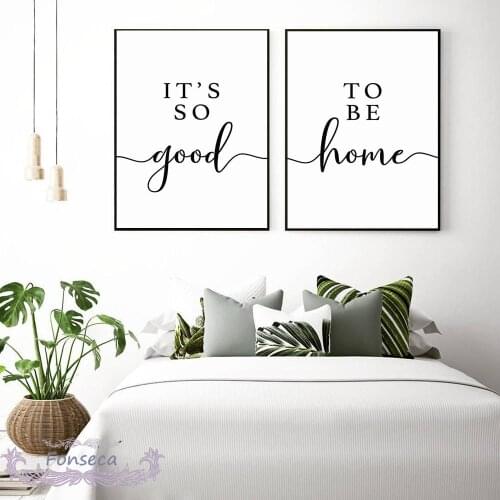 Resonant English Letter Poster Its So Good To Be Home Canvas Painting Wall Art Pictures for Living Room Nordic Home Decor