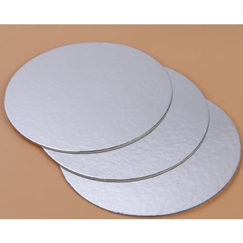 3pcs Round Cardboard Cake Pads Thicken Circle Cake Base Paper Pads for Presenting Decorated Cakes (Silver)