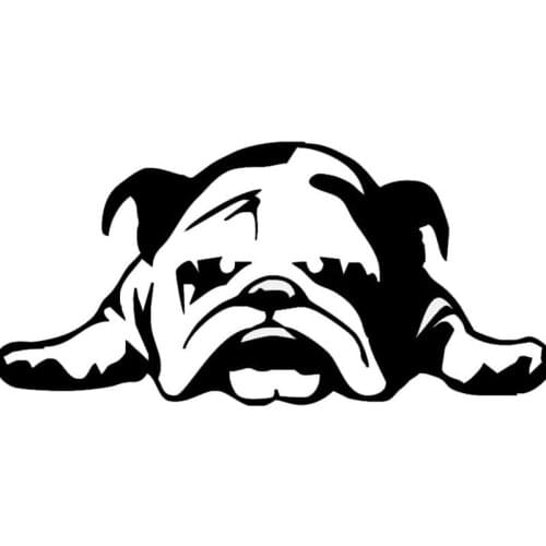 Lovely English Bulldog tired Dog Car Sticker diesel car motorcycle auto parts personalized refrigerator car fun Decal PVC