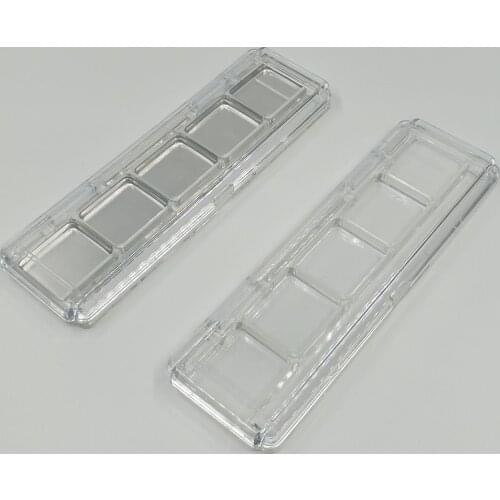 Empty 5 Grids Eyeshadow Case Cosmetic Blusher Compact Clear Palettes Eye shadow Container DIY 50pcs