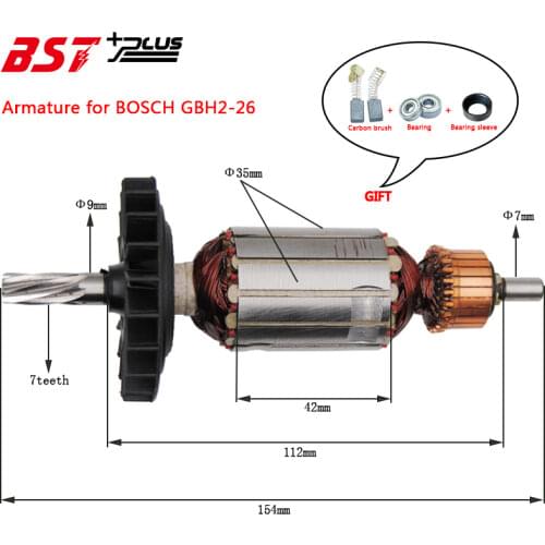 Rotor/Armature For BOSCH GBH2-26 Rotary Hammer AC220V-240V