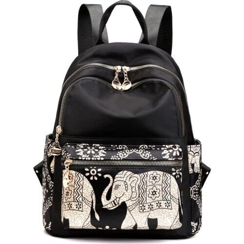 Backpack Female 2019 Printing Student Bag Retro Pattern Outdoor Waterproof Travel Backpack Small Backpack