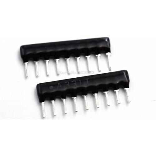 30PCS DIP Exclusion Network Resistor Array 9Pin 330 ohm A331J 330R Resistance Network Array A09-331J