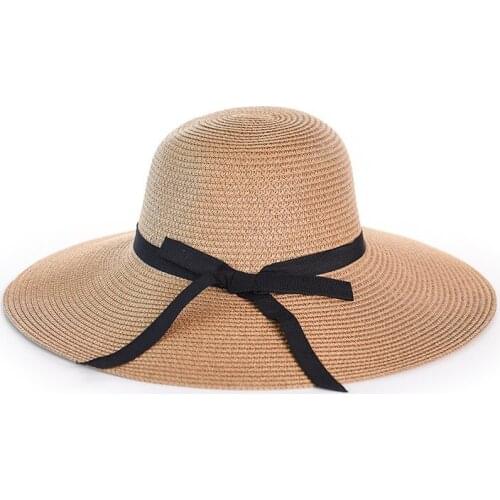 2021 Fashion Simple Foldable Wide Brim Floppy Girls Straw Hats Sun Hat Beach Women Summer UV Protect Travel Caps Lady Cap Female