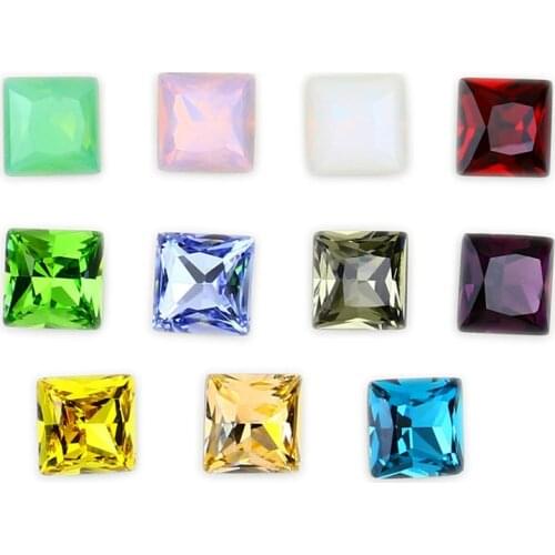 Mix Color Square 12mm Nail Art Rhinestones Crystal Shiny 3D Pointback Strass Diamond Gems Stone For Manicure Needlework DIY