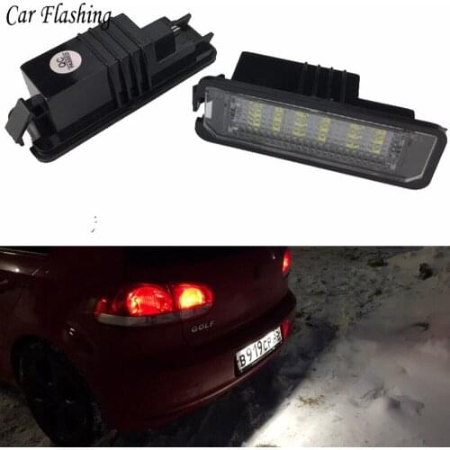 2PCS Error Free LED Number License Plate Light for VW Volkswagen EOS 06~ GOLF 4/5/6/7 LUPO 99~06 Passat CC 09~ Beetle 2006-2010