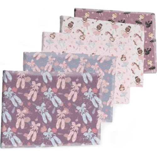 DIY Fabric Cartoon Dacing Little Girl Pattern Printed Polyester Cotton Twill Fabric Patchwor Printed 50*145CM