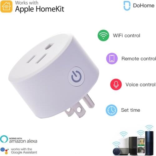 Smart Home US Plug WiFi Smart Plug Outlet Socket Timer Voice Control Homekit Dohome APP Work With Siri Alexa Google Assisitant