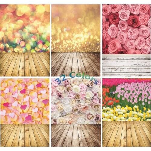 Vinyl Custom Photography Backdrops Prop Flower and wood Planks Photo Studio Background 91223SF-61