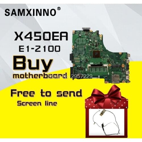 X450EA For Asus X450E X452EA X452E A452E With E1-2100 CPU Laptop Motherboard X450EP REV 2.0 Mainboard 100% Tested Motherboard