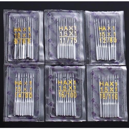 1Set For Household Sew Machine Needles Multi Purpose Steel Silver Stitch Needles Embroidery Tool Anti-jump Needle Silver 4Styles