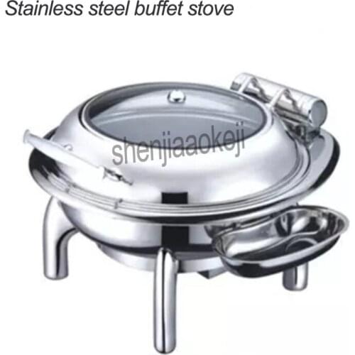 1pc Stainless steel buffet stove Electric heating round Buffet stove Restaurant food Insulation furnace Hotel tableware 220v400w