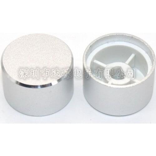 2 Pieces Aluminum Half Shaft Knob Diameter 24mm Height 15mm Potentiometer Encoder Knob D-Shaped Inner Hole 6mm