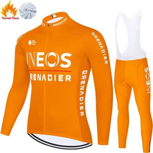 2019 rainbow abbigliamento ciclismo invernale ineos Winter Thermal Fleece Cycling Long Sleeve Jersey Suit Outdoor Riding pants