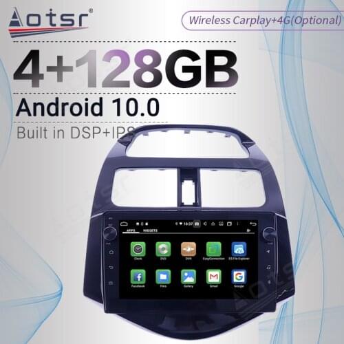 4+128GB For Chevrolet Spark M300 2009 - 2014 Android Radio Tape Recorder Car Multimedia Player Stereo Head Unit GPS Navi No 2din