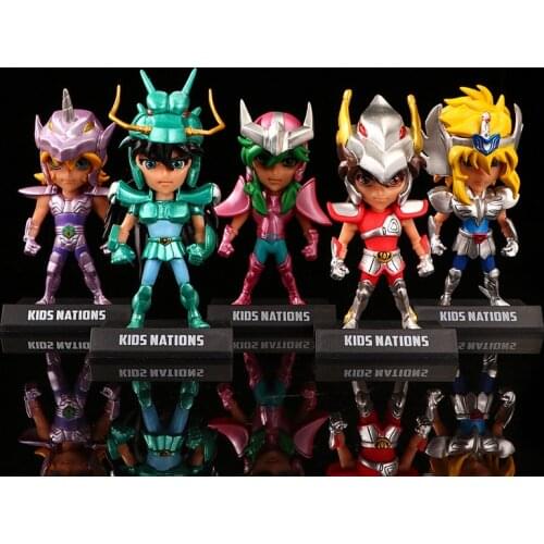 5pcs/set Cartoon Anime Saint Seiya Knights Of The Zodiac Action Figure PVC Figurine Collectible Model