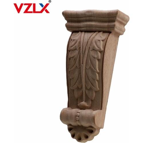 European-style Applique Stigma Flower-style Architectural Decoration Maison Solid Wood Carved Beam Support Vintage Home Decor