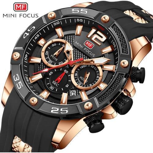 MINI FOCUS Military Mens Watches Quartz Clock Top Brand Luxury Silicone Strap Multifunction Luminous Sports Casual Watch часы