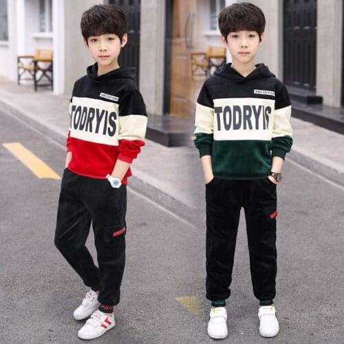 Spring Autumn Boys Clothes Sets New Children Teenager Casual Cotton Hoodies+Pants 2PCS Tracksuits For Boys Sports Outfits 3-12T