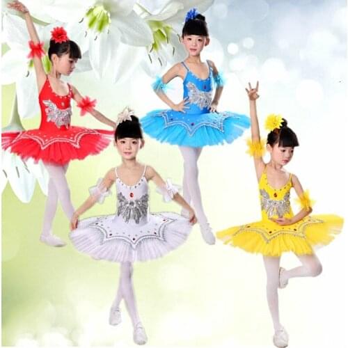 Children Ballet Tutu Dance Dress Kids Ballet Princess Dance Costume Sequins Professional Girls Gymnastics Leotard Dance Skirt 89