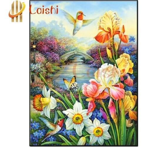 DIY photo custom Birds and beautiful flowers diamond mosaic diamond rhinestone embroidery painting full drill square round decor