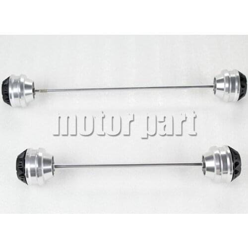 For 2014-2016 Yamaha YZF R25 R3 Motorcycle Front And Rear Wheel Axle Fork End Sliders Crash Protector 14 15 16 Silver