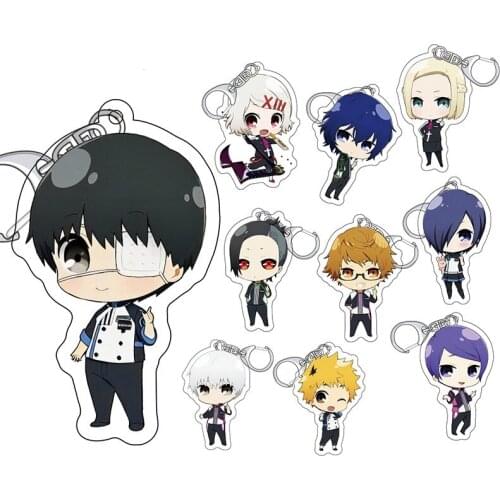 Anime Tokyo Ghoul Keychain Double Sided Key Chain Double Sided Acrylic Pendant Anime Accessories Cartoon Key Ring