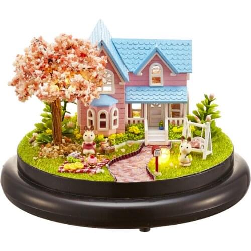Farm Garden Wooden DIY Glass Ball Doll House Handcraft Miniature Assembling Furniture Toys Building Model Kits Gift For Children