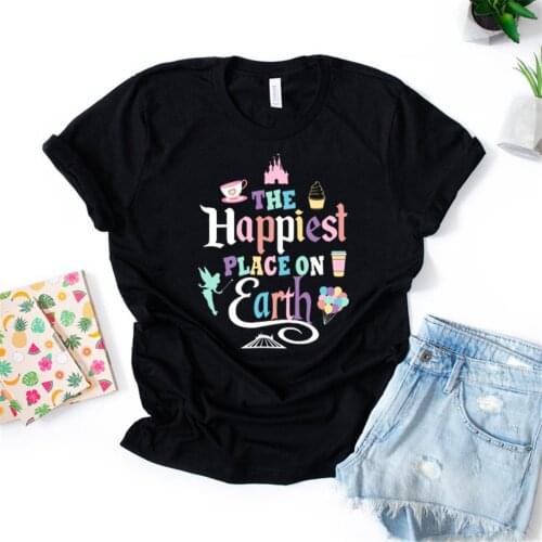Happiest Place On Earth Unisex Shirt Castle World T-Shirt Coloful Magic Kingdom Tee Family Vacation Trip Shirts