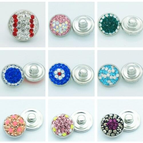Hot sale 10pcs beauty pattern 12MM Rhinestone&caly snap buttons Shambala snap buttons fit DIY 12mm snap jewelry wholesale