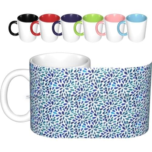 Floral Pattern Ceramic Mugs Coffee Cups Milk Tea Mug Floral Pattern Pattern Blue Pattern Pattern With Flower Popular Viral
