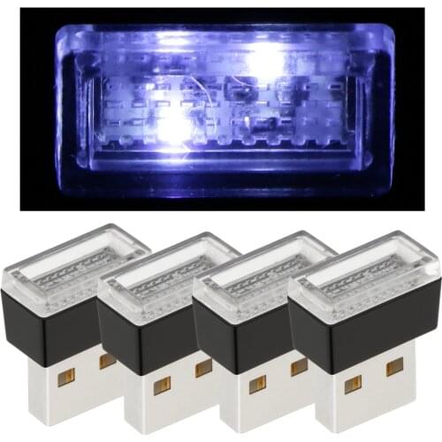 Mini USB LED Car Interior Light Neon Atmosphere Ambient Lamp White Light