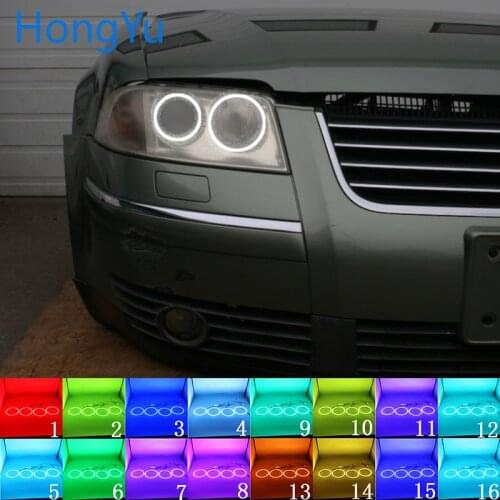 Multi-color RGB LED Angel Eyes Halo Ring Eye DRL RF Remote Control for Volkswagen VW Passat B5.5 3BG 2001 - 2005 Accessories