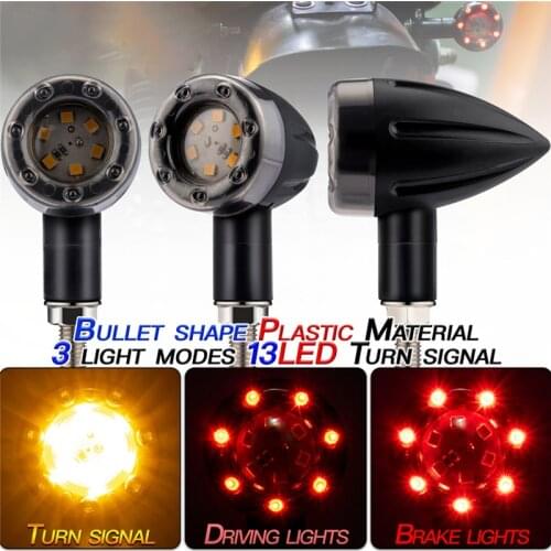 Motorcycle 12V LED Turn Signal Light Brake Taillight Bullet Shape For Moto Flashing Indicator Driving Light Daytime Running Lamp