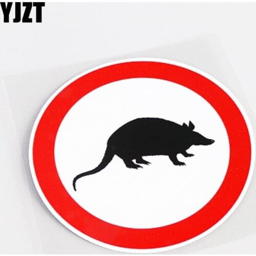 YJZT 11.2CM*11.2CM Personality Animal Armadillo Warning Mark Graphical Car Sticker Decal PVC 13-0801