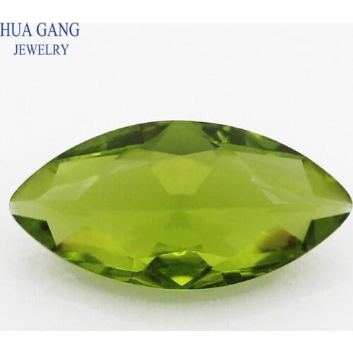 Peridot Marquise Shape Stones Princess Cut Loose Glass Beads Synthetic Gems For Jewelry Size 1.5x3~10x20mm Free Shipping
