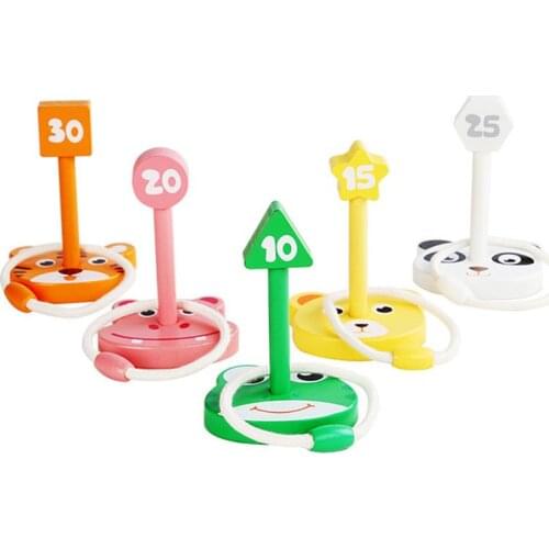 New Ring Toss Game Children Wooden Cartoon Animal Throw Ring Game Toy Ring Toss Game Toys For Children Adult Party Home Game