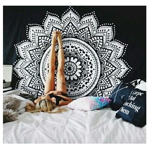 New Printed Lotus Tapestry Bohemia Mandala Tapestry Wall Hanging For Wall Decoration Hippie Tapestry Beach Mat Yoga Mat