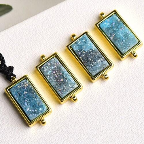 Natural Crystal Pendant Necklace Fashion Women Family Friends Gift Electroplate Pendant Jewelry Charm For Unisex Healing Stone