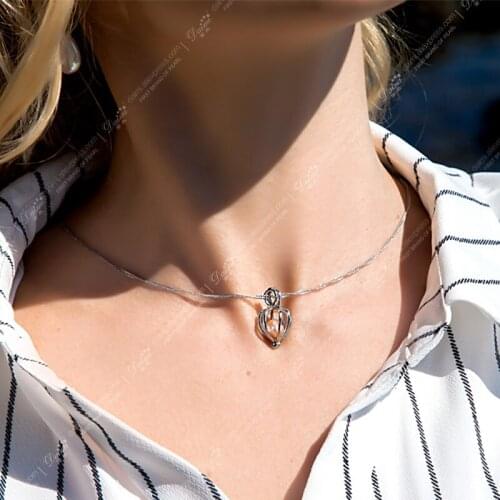 DAIMI Natural Wish Pearl Pendant Necklace Gift Box Popular Fashion Women Jewelry Lucky Gift
