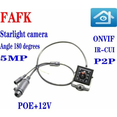 POE mini wide-angle fisheye infrared smoke camera H.265 ONVIF SONY starlight low IP camera bird watching car monitoring