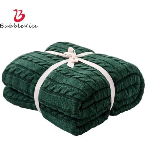 Bubble Kiss Solid Color Blankets Nordic Cotton Knitted Blanket For Bed Handmade Home Outdoor Fashion Shawl Soft Portable Blanket