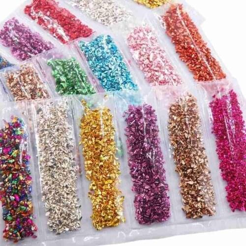 Broken Glass Stones Resin Fillings UV Epoxy Colorful Filler DIY Crafts Nail Art Decoration Jewelry Making Mold Fillings Material